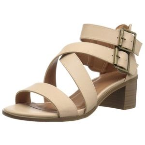 Rampage Womens Havarti Open Toe Casual Ankle Strap, Nude Smooth, Size 7.5